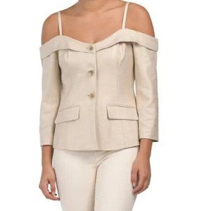 NWT Trina Turk Women's Laine Jacket Top with Cold Shoulder Sleeve